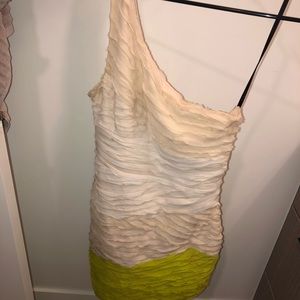 Bebe One Shoulder Asymmetrical Dress